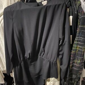 Chico's Black Long-Sleeve Peplum Blouse